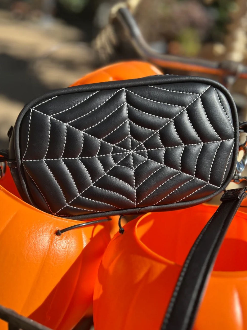 LOVE PAIN STITCHES - Black Spiderweb Crossbody Bag